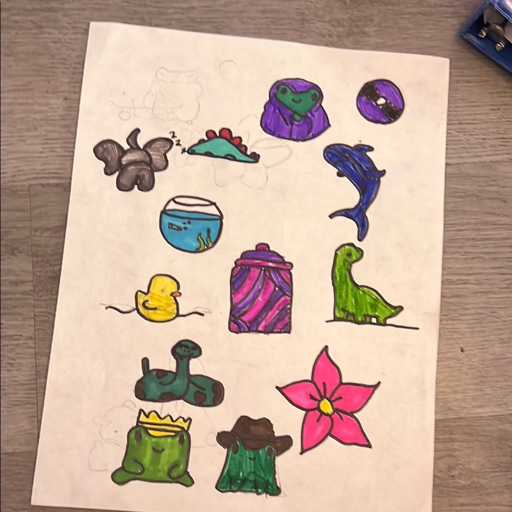 Colorful Hand-Drawn Art Sheet